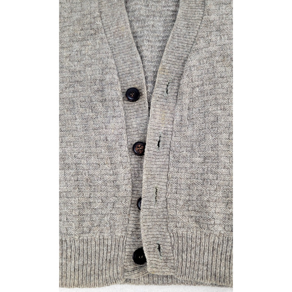 Vintage Orvis 100% Wool Sweater Vest Men's L Made in USA Beige Knit 80s 90s - Picture 3 of 10
